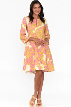 Linen Dresses<Foil Elisa Pink Lotus Linen Dress