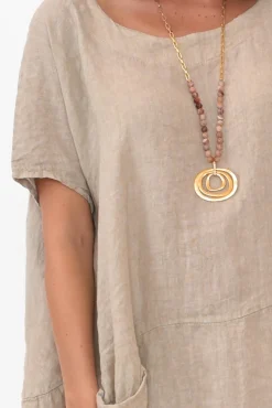 Linen Dresses<Talia Benson Ella Beige Linen Dress