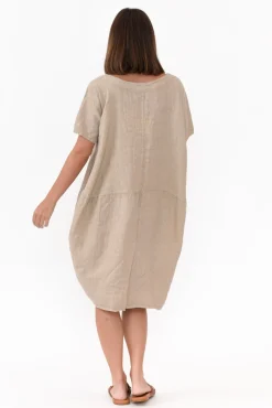 Linen Dresses<Talia Benson Ella Beige Linen Dress