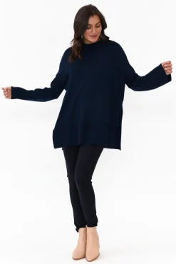 Pants<Tirelli Elsa Navy Winter Ponte Pant