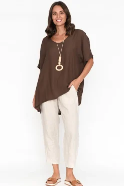 Cotton Tops<Cotton Village Elvira Chocolate Drape Top