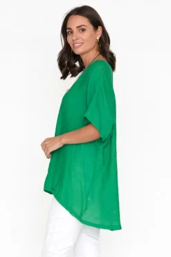 Cotton Tops<Cotton Village Elvira Green Drape Top