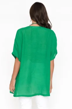 Cotton Tops<Cotton Village Elvira Green Drape Top