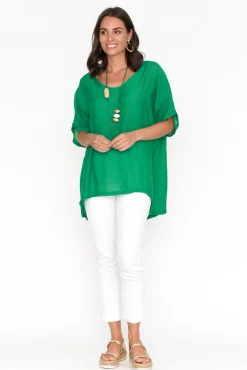 Cotton Tops<Cotton Village Elvira Green Drape Top