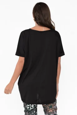 Cotton Tops<Tirelli Emiko Black Drape Cotton Top