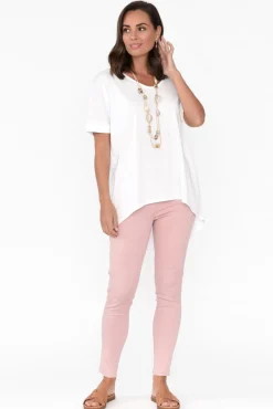 Cotton Tops<Tirelli Emiko White Drape Cotton Top