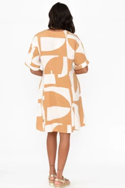 Above Knee Dresses<Label Of Love Emil Tan Abstract Button Dress