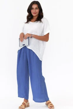 Pants<Cali and Co Emilio Cobalt Linen Wide Leg Pant