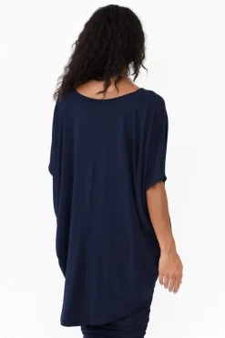 Tunic Tops<PQ Emory Navy Bamboo Hi Lo Batwing Top