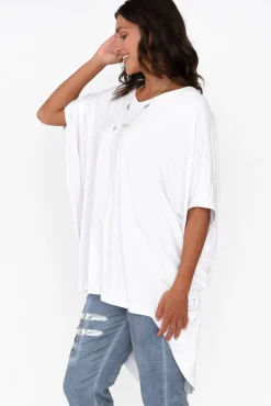 Tunic Tops<Pq Emory White Bamboo Batwing Top