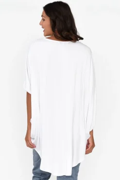 Tunic Tops<Pq Emory White Bamboo Batwing Top