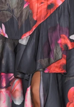 Skirts<Fate Becker Enough Navy Floral Ruffle Skirt