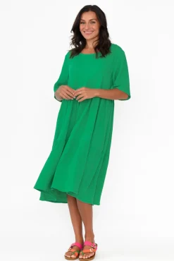 Cotton Dresses<La Mode Esmerelda Emerald Cotton Tier Dress