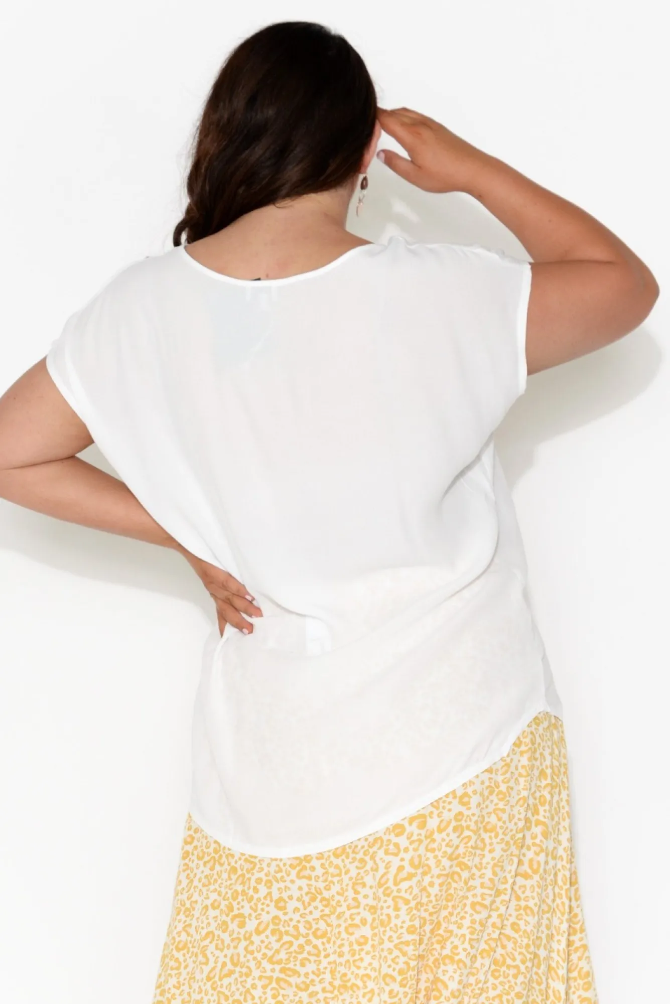Sleeved Tops<Slate the Label Essi White Shell Top