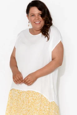 Sleeved Tops<Slate the Label Essi White Shell Top