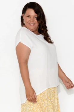 Sleeved Tops<Slate the Label Essi White Shell Top