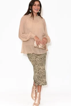 Sleeved Tops<Fate Becker Eventide Tan Bishop Sleeve Top