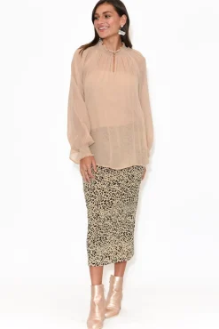 Sleeved Tops<Fate Becker Eventide Tan Bishop Sleeve Top