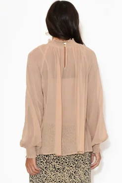 Sleeved Tops<Fate Becker Eventide Tan Bishop Sleeve Top