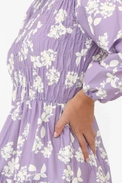 Cotton Dresses<Dear Sutton Fallon Lilac Floral Cotton Poplin Dress