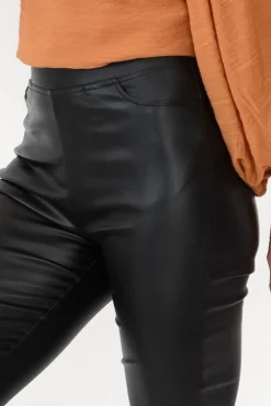 Pants<Willow Tree Faulkner Black Wet Look Stretch Pant