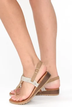 Flat Sandals<Laguna Quays Fawa Taupe Raffia Sandal