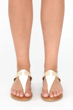 Flat Sandals<Laguna Quays Fawa White Raffia Sandal