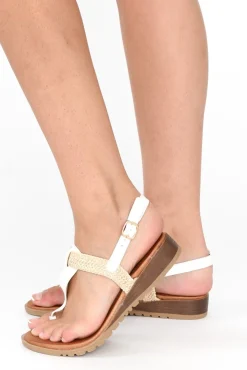 Flat Sandals<Laguna Quays Fawa White Raffia Sandal