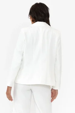 Jackets<La Strada Feena White Double Breasted Blazer