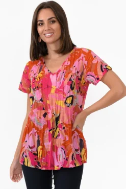 Cotton Tops<One Summer Fia Pink Poppy Cotton Top