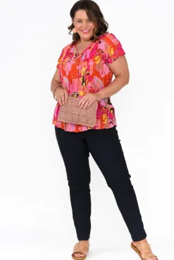 Cotton Tops<One Summer Fia Pink Poppy Cotton Top