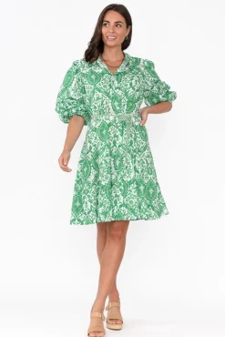 Cotton Dresses<Threadz Fitzroy Green Paisley Cotton Dress