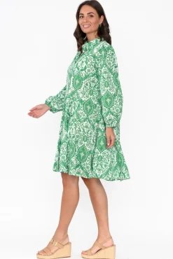 Cotton Dresses<Threadz Fitzroy Green Paisley Cotton Dress