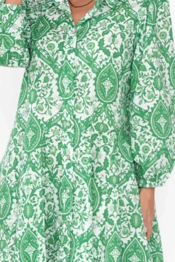 Cotton Dresses<Threadz Fitzroy Green Paisley Cotton Dress