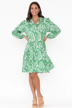 Cotton Dresses<Threadz Fitzroy Green Paisley Cotton Dress
