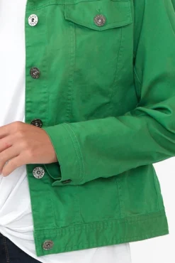 Jackets<Cali and Co Florida Green Cotton Stretch Jacket