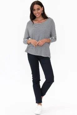 Pants<Cafe Latte Flynn Navy Cotton Blend Stretch Pant