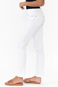 Pants<Cafe Latte Flynn White Cotton Blend Stretch Pant