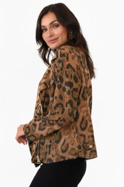 Jackets<La Strada Fonda Gold Leopard Stretch Jacket