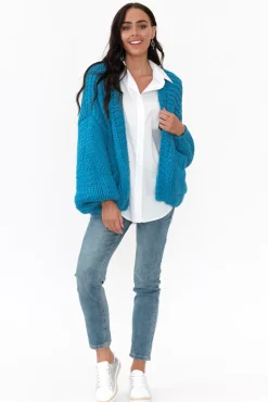 Knitwear<Paper Heart Freddie Blue Knit Pocket Cardigan