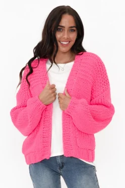 Knitwear<Paper Heart Freddie Pink Knit Pocket Cardigan