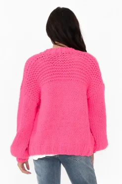 Knitwear<Paper Heart Freddie Pink Knit Pocket Cardigan