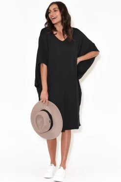 Bamboo Dresses<PQ Freya Black Bamboo Batwing Dress