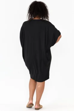Bamboo Dresses<PQ Freya Black Bamboo Batwing Dress