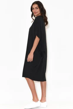 Bamboo Dresses<PQ Freya Black Bamboo Batwing Dress