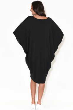 Bamboo Dresses<PQ Freya Black Bamboo Batwing Dress