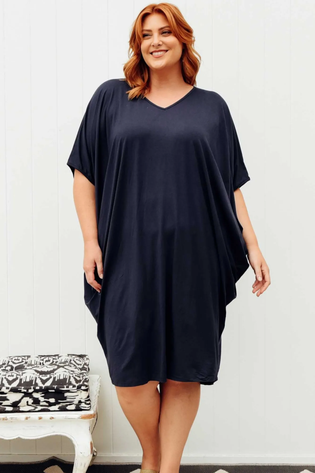 Bamboo Dresses<PQ Freya Navy Bamboo Batwing Dress