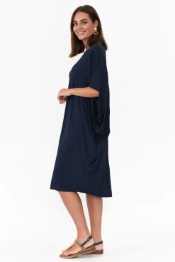 Bamboo Dresses<PQ Freya Navy Bamboo Batwing Dress
