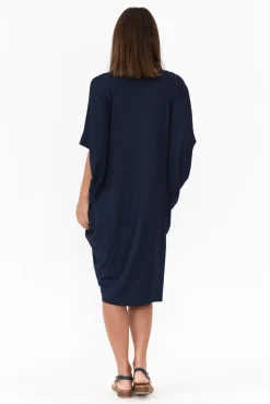 Bamboo Dresses<PQ Freya Navy Bamboo Batwing Dress
