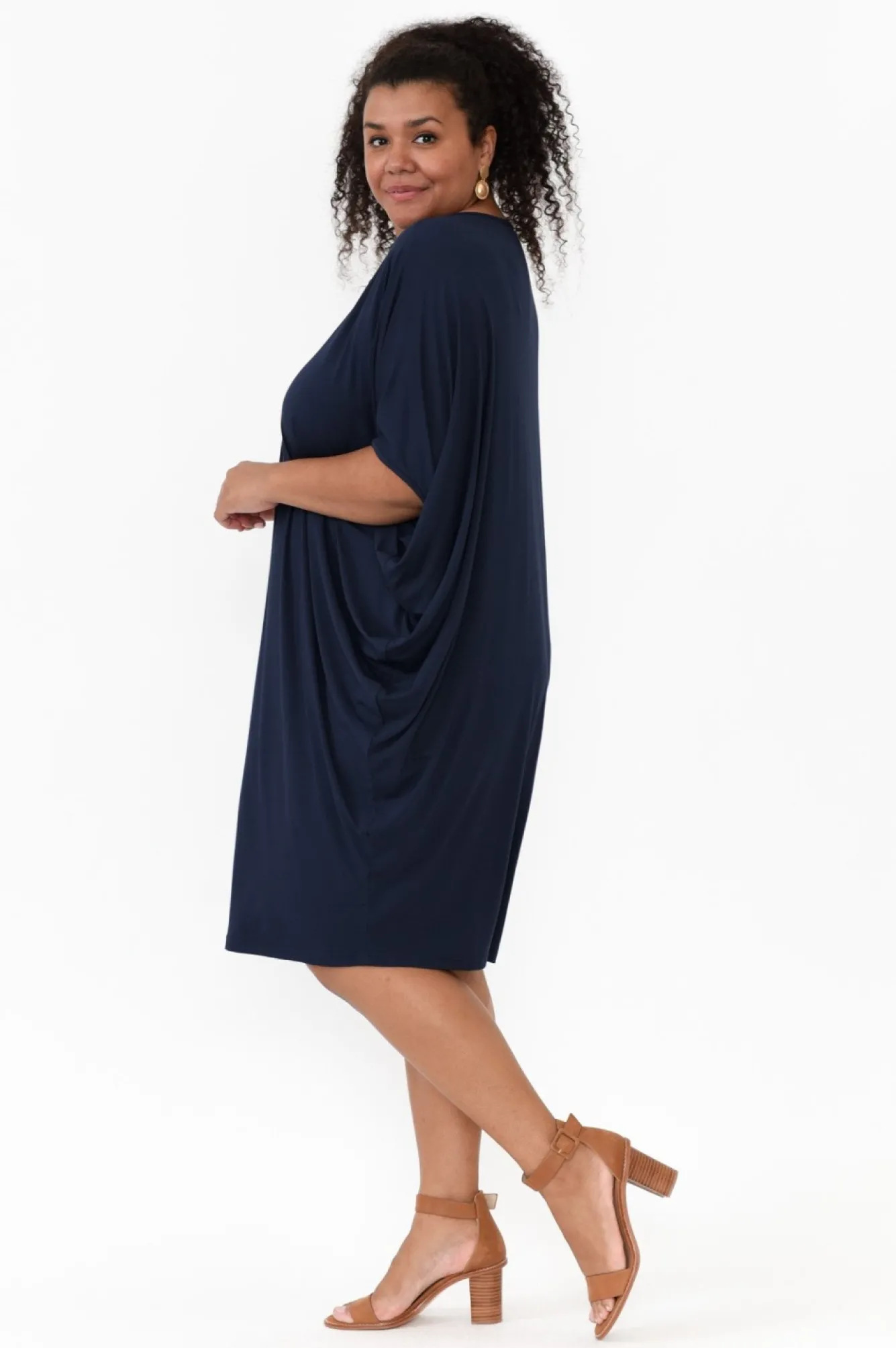 Bamboo Dresses<PQ Freya Navy Bamboo Batwing Dress